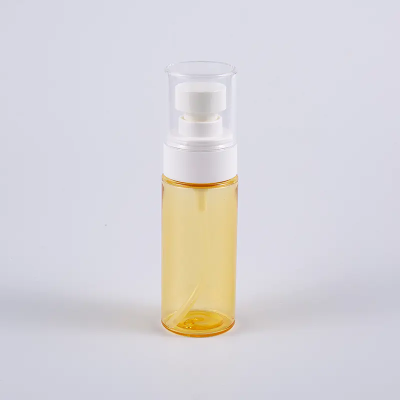 Warna Separuh Lutsinar Bentuk Bulat 50ml Botol Losyen Dinding Tebal PETG Dengan Pam Penyembur Plastik 
