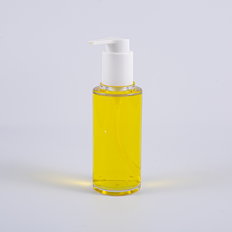 Botol Losyen Bentuk Bulat PETG 100ml Jelas Dengan Pam Plastik Putih