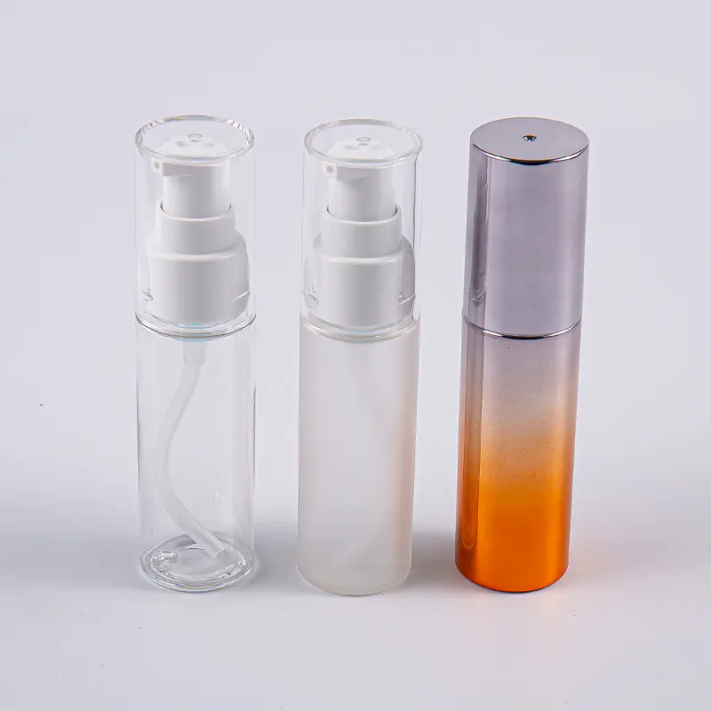 Pelbagai Warna Botol Losyen PETG 30ml Bentuk Bulat Dengan Pam Kegunaan Perjalanan