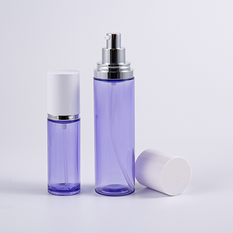 Botol Losyen Serum Bulat 100ml Warna Ungu Dengan Pam Aluminium Botol Losyen Serum Bulat 100ml Warna Ungu Dengan Pam Aluminium