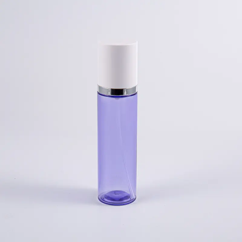 Botol Losyen Serum Bulat Warna Ungu 35ml Dengan Pam Aluminium